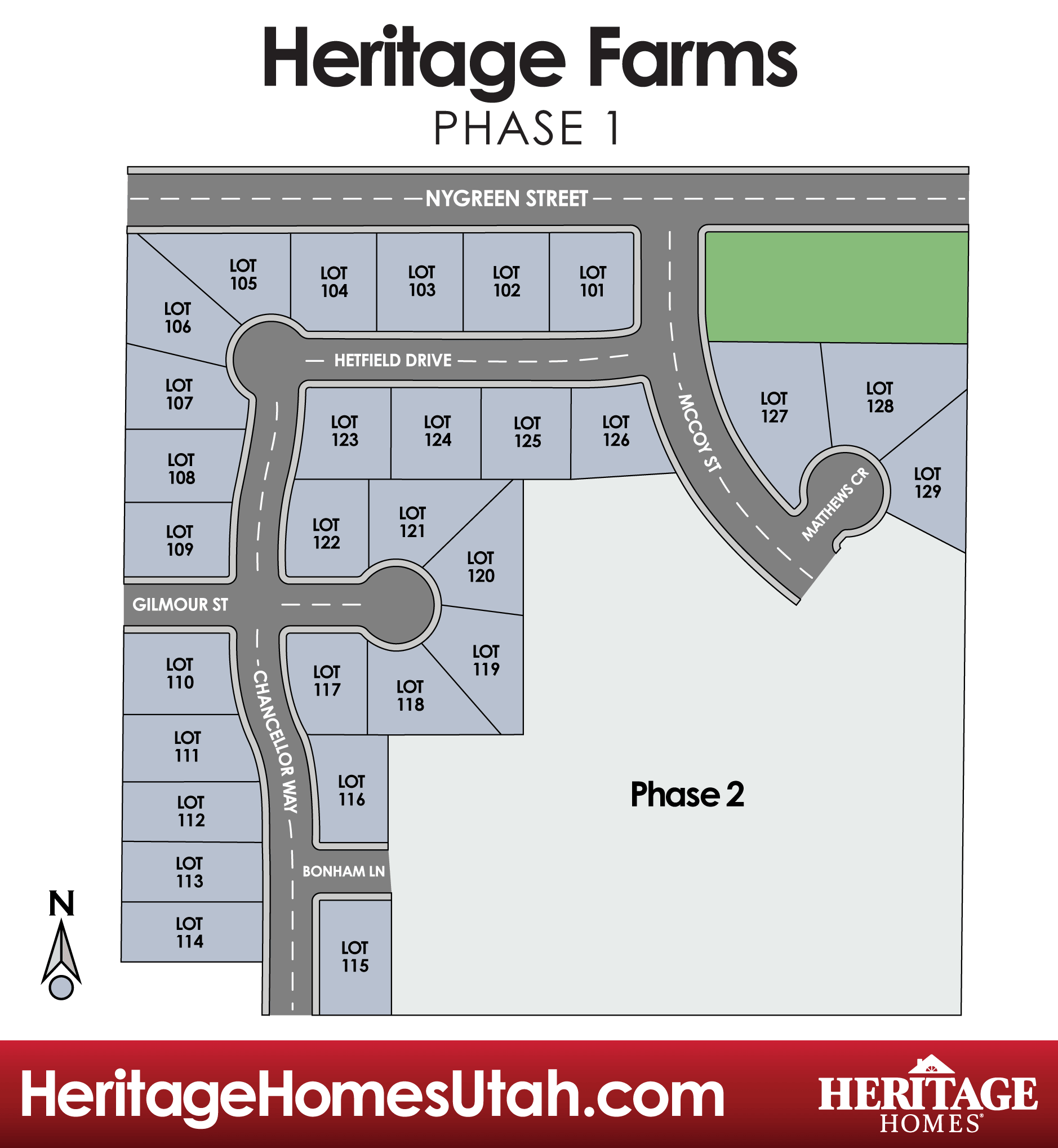 Heritage Farms Plat Map by Heritage Homes